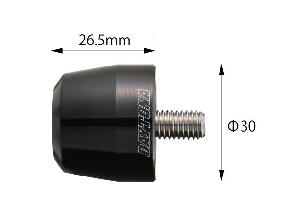 Aluminum Billet Bar Ends Surface for OEM Handlebars, Kawasaki M8 Type, Black