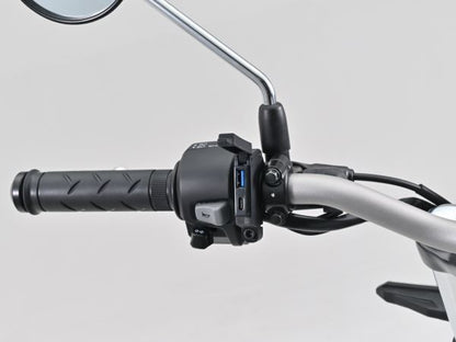 バイク専用電源 スレンダーUSB Type-A+Type-C QC3.0/PD3.0 Φ22.2 Φ25.4