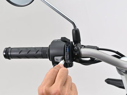 バイク専用電源 スレンダーUSB Type-A+Type-C QC3.0/PD3.0 Φ22.2 Φ25.4