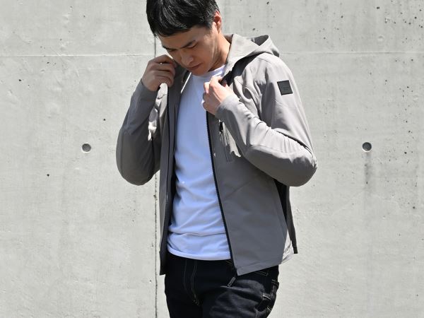 DJ-009 クイックドライパーカー ブラック/グレー S