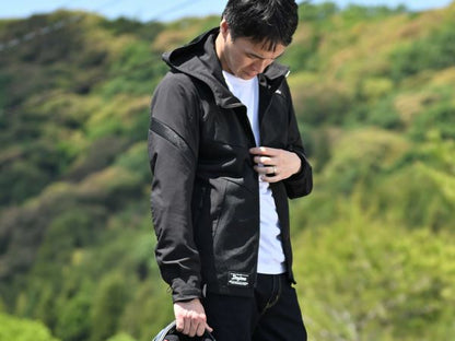 DJ-010 Half Mesh Hoodie Black L