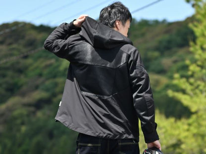 DJ-010 Half Mesh Hoodie Black S