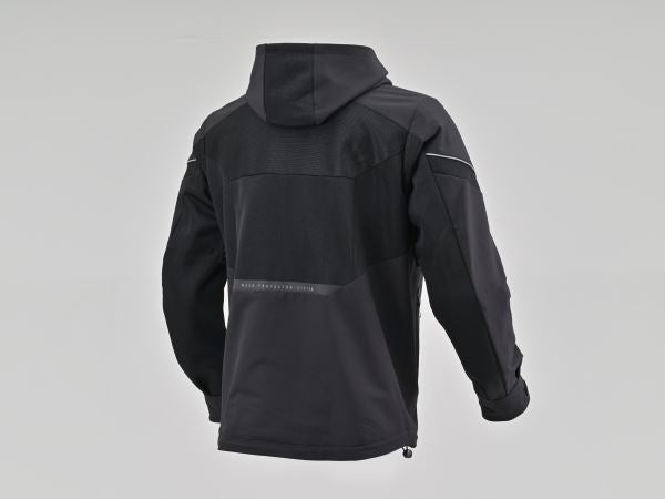 DJ-010 Half Mesh Hoodie Black/Red 2XL