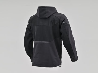 DJ-010 Half Mesh Hoodie Black/Red XL