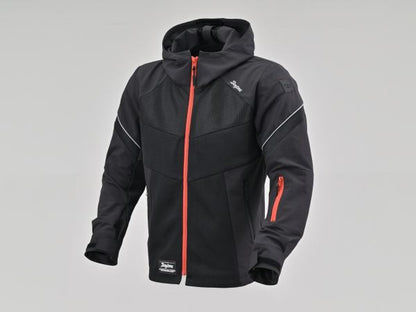 DJ-010 Half Mesh Hoodie Black/Red M