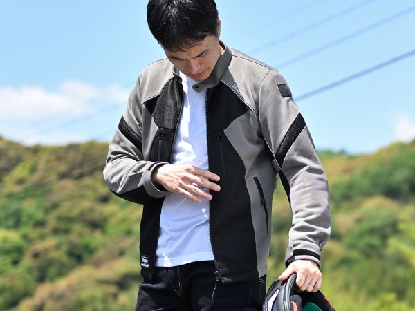 DJ-011 フルメッシュジャケット ブラック/グレー 2XL