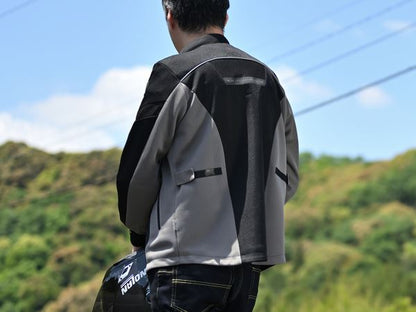 DJ-011 Full Mesh Jacket Black/Red 2XL
