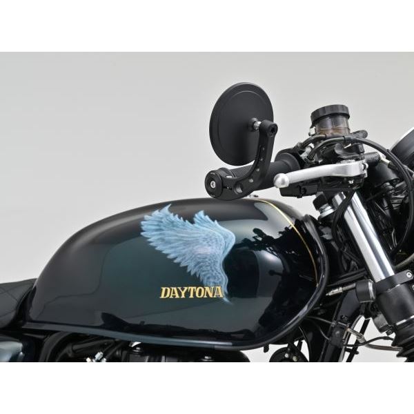 ハイビジミラー バーエンドミラー MIKAZUKI CIRCLE ブラック スリムタイプ 1個入り