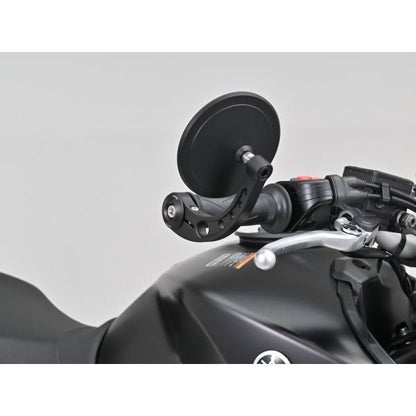 ハイビジミラー バーエンドミラー MIKAZUKI CIRCLE ブラック スリムタイプ 1個入り