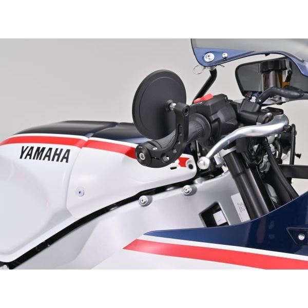 ハイビジミラー バーエンドミラー MIKAZUKI CIRCLE ブラック スリムタイプ 1個入り