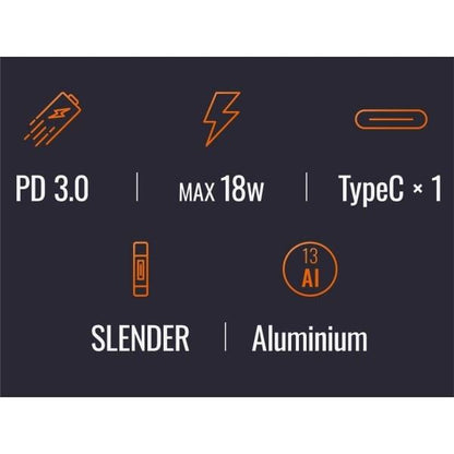 バイク専用電源 スレンダーUSB Type-C アルミボディ