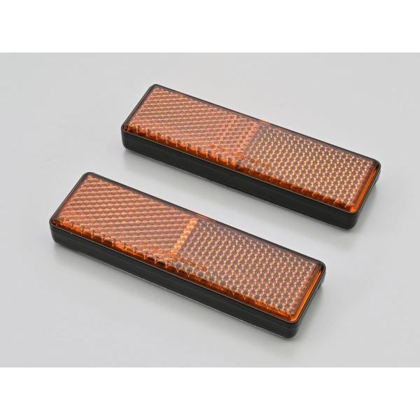 ユニバーサルリフレクター レクタングル 両面テープ貼付 アンバー 側方反射器/フォークマウント(M) 1個入り