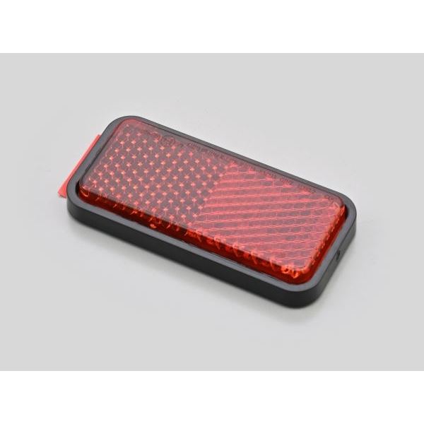 ユニバーサルリフレクター レクタングル 両面テープ貼付 レッド 後方反射器/フラット 1個入り