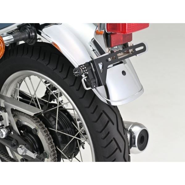 ダイヤルヘルメットホルダー ナンバープレートクランプタイプ/左側