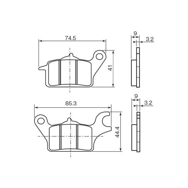 赤パッド【 No.123 】 フロント右側用 トリシティ – バイクマン