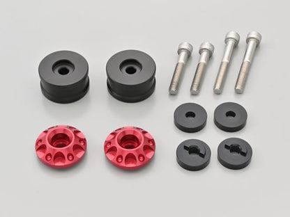 Aluminum Billet Mid Weight Bar Ends Fine Cut M6 Type Red for HONDA