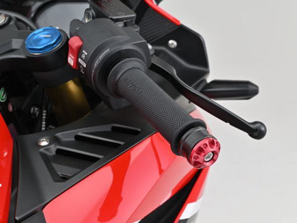 Aluminum Billet Mid Weight Bar Ends Fine Cut M6 Type Red for HONDA