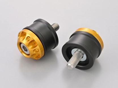 Aluminum Billet Mid Weight Bar Ends, Fine Cut, M8 Type, Gold, for Kawasaki