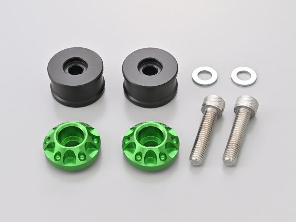 Aluminum Billet Mid-Weight Bar Ends Fine Cut M8 Type Green for KAWASAKI