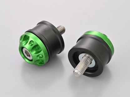 Aluminum Billet Mid-Weight Bar Ends Fine Cut M8 Type Green for KAWASAKI