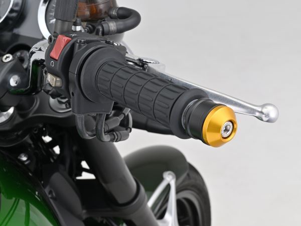アルミビレット ミドルウェイトバーエンド ハイディッシュ M8タイプ ゴールド KAWASAKI車