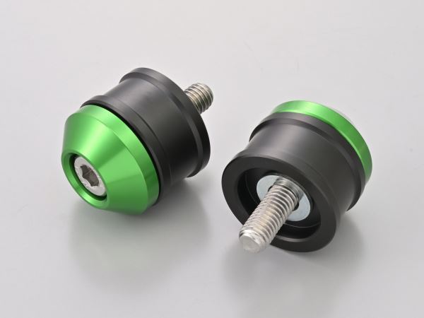 Aluminum Billet Mid-Weight Bar End High Dish M8 Type Green for KAWASAKI