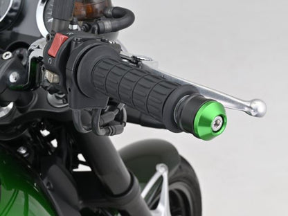 Aluminum Billet Mid-Weight Bar End High Dish M8 Type Green for KAWASAKI