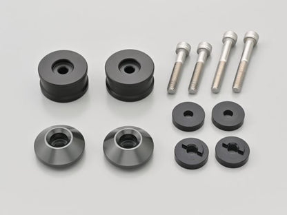 Aluminum Billet Mid-Weight Bar Ends, High Dish M6 Type, Gunmetal, for HONDA motorcycles