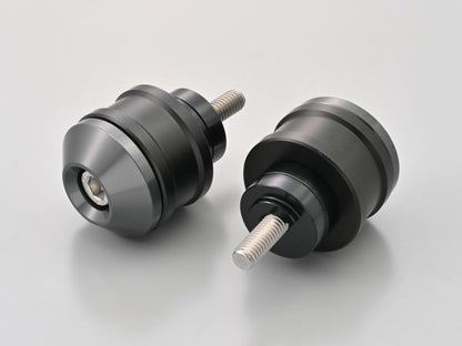 Aluminum Billet Mid-Weight Bar Ends, High Dish M6 Type, Gunmetal, for HONDA motorcycles