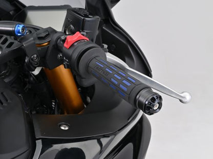 Aluminum Billet Mid-Weight Bar Ends Fine Cut M6 Type Black for Yamaha Motorcycles