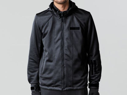 DJ-025 ライトウェイトフルメッシュパーカー ブラック/レッド