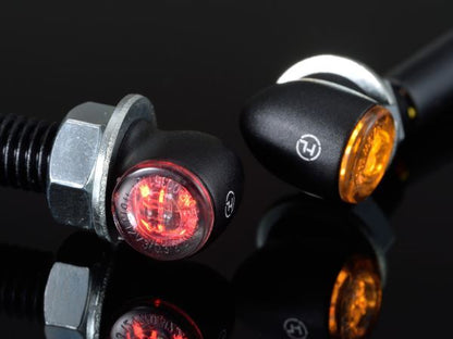 HIGHSIDER プロトンTWO テールランプ一体リアウインカー マットブラック/ライトスモーク レンズ径11mm 2個1セット