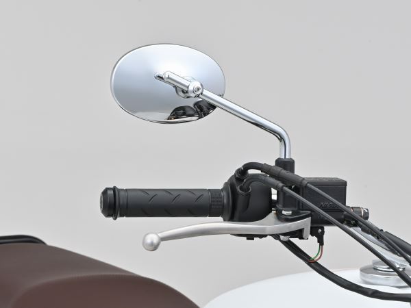 ハイビジミラー ロッドタイプ オーバル ロータイプ クロームメッキ M10正ネジ 左右共通 片側1個入り