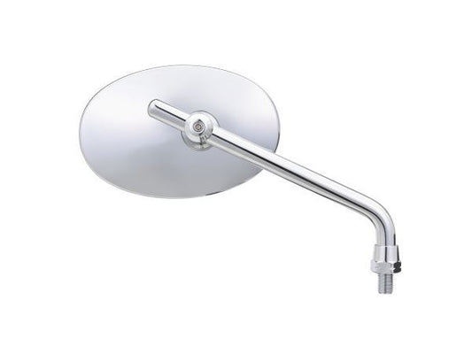 High Visibility Mirror, Rod Type, Oval, Low Type, Chrome Plated, M10 Reverse Thread, Universal for Left and Right, 1 Piece Included