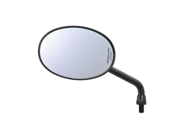 HighViz Mirror, Rod Type, Oval, Low Type, Black, M10 Right-Hand Thread, Left/Right Universal, 1 Piece