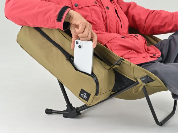 ハイバックローチェアMIL カーキ 約H740×W550×D600(mm)