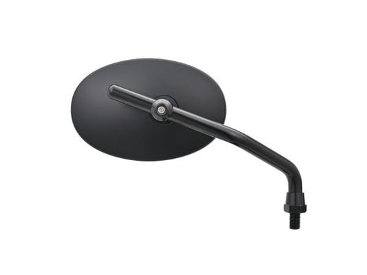 High Visibility Mirror 2-Bend Rod Oval Black M10 Right Hand Thread Right Side One Piece