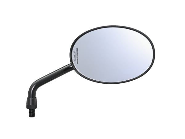 High Visibility Mirror 2-Bend Rod Oval Black M10 Right Hand Thread Right Side One Piece