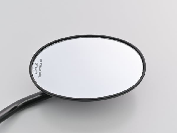 High Visibility Mirror 2-Bend Rod Oval Black M10 Right Hand Thread Right Side One Piece