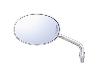 Hi-Viz Mirror 2-Bend Rod Oval Chrome Plated M10 Right Hand Thread Left Side Single Mirror