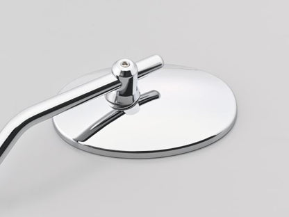 Hi-Viz Mirror 2-Bend Rod Oval Chrome Plated M10 Right Hand Thread Left Side Single Mirror