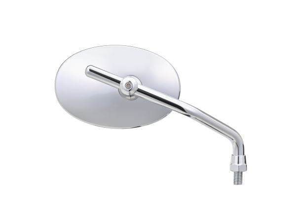 High-Visibility Mirror, 2-Bend Rod, Oval, Chrome Plated, M10 Right-Hand Thread, Right Side, 1 Piece