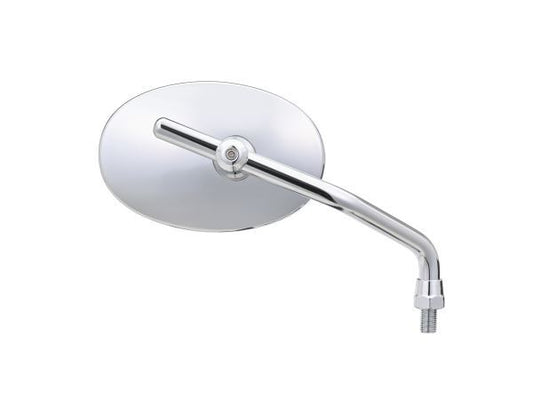 High-Visibility Mirror, 2-Bend Rod, Oval, Chrome Plated, M10 Right-Hand Thread, Right Side, 1 Piece