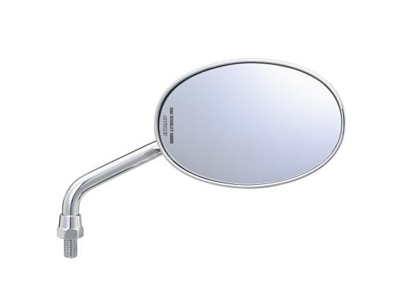 High-Visibility Mirror, 2-Bend Rod, Oval, Chrome Plated, M10 Right-Hand Thread, Right Side, 1 Piece