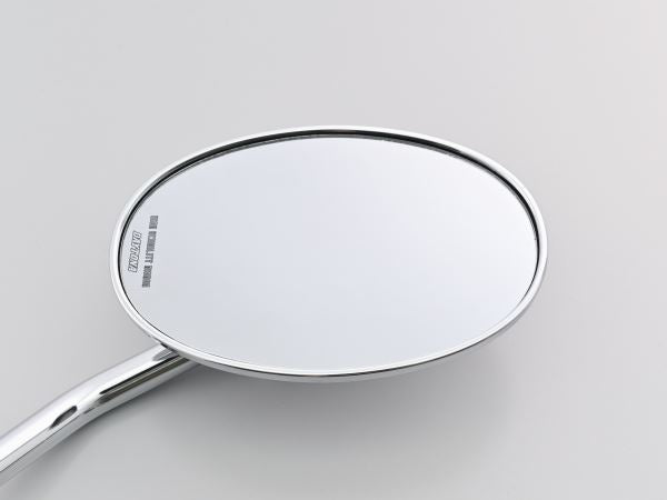 High-Visibility Mirror, 2-Bend Rod, Oval, Chrome Plated, M10 Right-Hand Thread, Right Side, 1 Piece