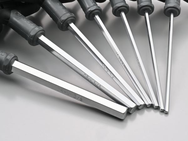 T-handle Hex Key Set, Inch Sizes, 7-piece