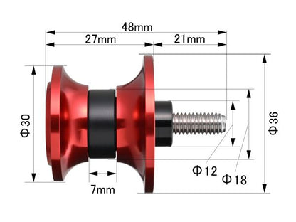 Swingarm Spools Nylon Grip M6 Red