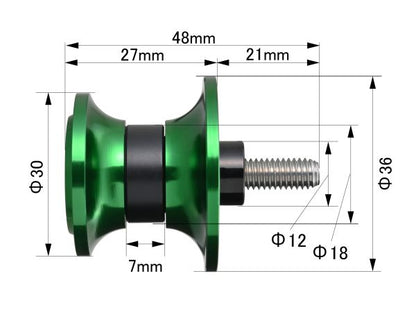 Swingarm Spool Nylon Grip M6 Green