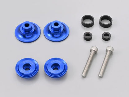Swingarm Spools, Nylon Grip, M6, Blue