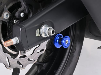 Swingarm Spools, Nylon Grip, M6, Blue